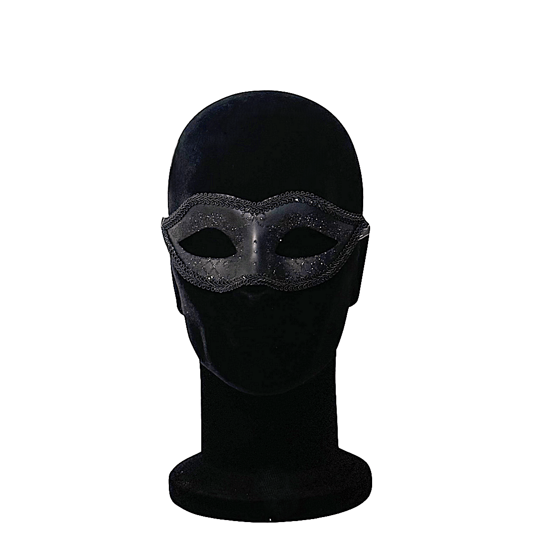 Masque de Carnaval Vénitien de Couleur Noir et Brillant pour Homme ou Femme